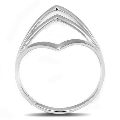 3W1382 - Rhodium 925 Sterling Silver Ring with No Stone - Alamode - Flyclothing LLC