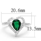 3W1384 - Rhodium 925 Sterling Silver Ring with Synthetic Synthetic Glass in Blue Zircon - Alamode - Flyclothing LLC