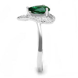 3W1384 - Rhodium 925 Sterling Silver Ring with Synthetic Synthetic Glass in Blue Zircon - Alamode - Flyclothing LLC