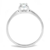 3W1385 - Rhodium 925 Sterling Silver Ring with AAA Grade CZ in Clear - Alamode - Flyclothing LLC