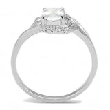 3W1388 - Rhodium 925 Sterling Silver Ring with AAA Grade CZ in Clear - Alamode - Flyclothing LLC