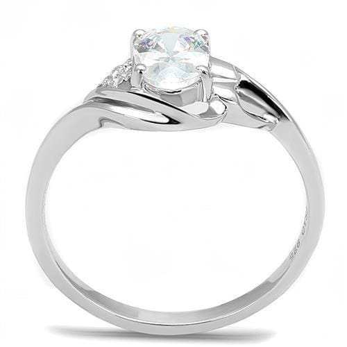 3W1388 - Rhodium 925 Sterling Silver Ring with AAA Grade CZ in Clear - Alamode - Flyclothing LLC