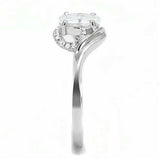 3W1388 - Rhodium 925 Sterling Silver Ring with AAA Grade CZ in Clear - Alamode - Flyclothing LLC
