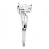 3W1389 - Rhodium 925 Sterling Silver Ring with AAA Grade CZ in Clear - Alamode - Flyclothing LLC
