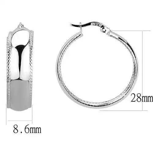 3W1398 - Rhodium Brass Earrings with No Stone - Alamode - Flyclothing LLC