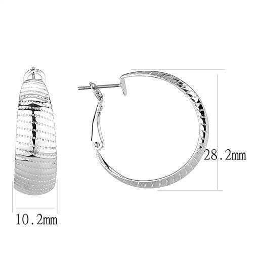 3W1399 - Rhodium Brass Earrings with No Stone - Alamode - Flyclothing LLC