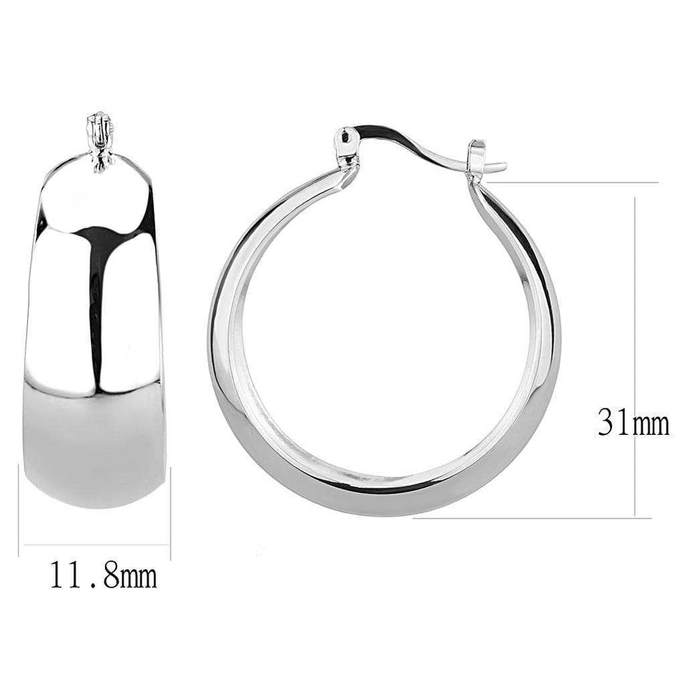 3W1400 - Rhodium Brass Earrings with No Stone - Alamode - Flyclothing LLC
