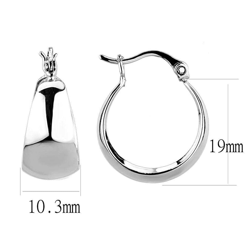 3W1402 - Rhodium Brass Earrings with No Stone - Alamode - Flyclothing LLC
