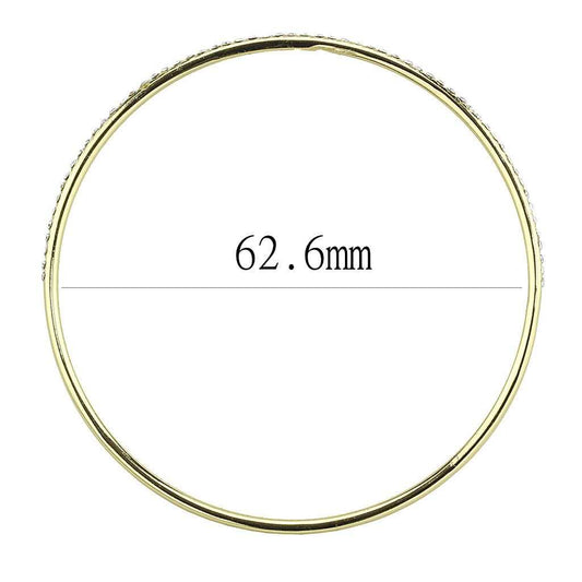 3W1406 - Gold Brass Bangle with Top Grade Crystal in Clear - Alamode - Flyclothing LLC