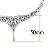 3W1413 - Rhodium Brass Jewelry Sets with AAA Grade CZ in Clear - Alamode - Flyclothing LLC