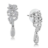 3W1413 - Rhodium Brass Jewelry Sets with AAA Grade CZ in Clear - Alamode - Flyclothing LLC