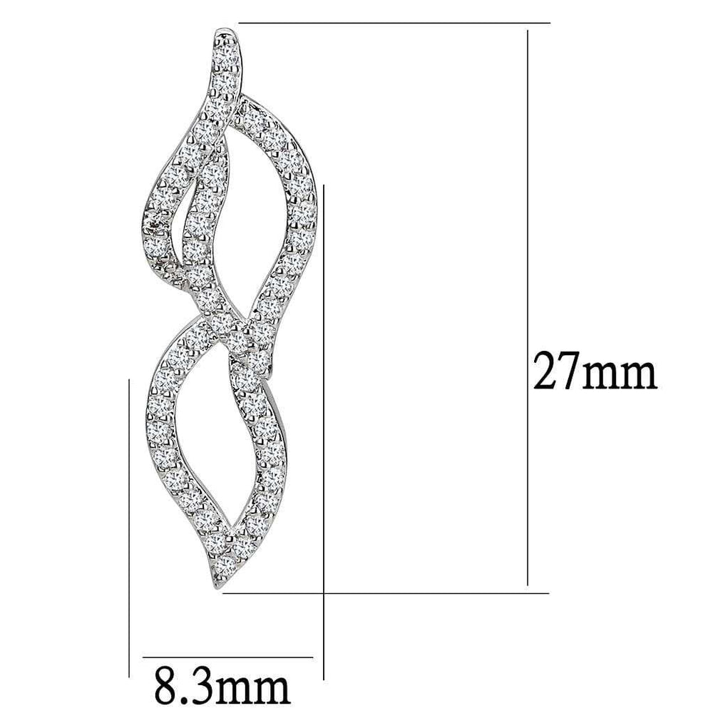 3W1418 - Rhodium Brass Jewelry Sets with AAA Grade CZ in Clear - Alamode - Flyclothing LLC