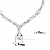 3W1427 - Rhodium Brass Jewelry Sets with AAA Grade CZ in Clear - Alamode - Flyclothing LLC
