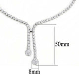 3W1428 - Rhodium Brass Jewelry Sets with AAA Grade CZ in Clear - Alamode - Flyclothing LLC