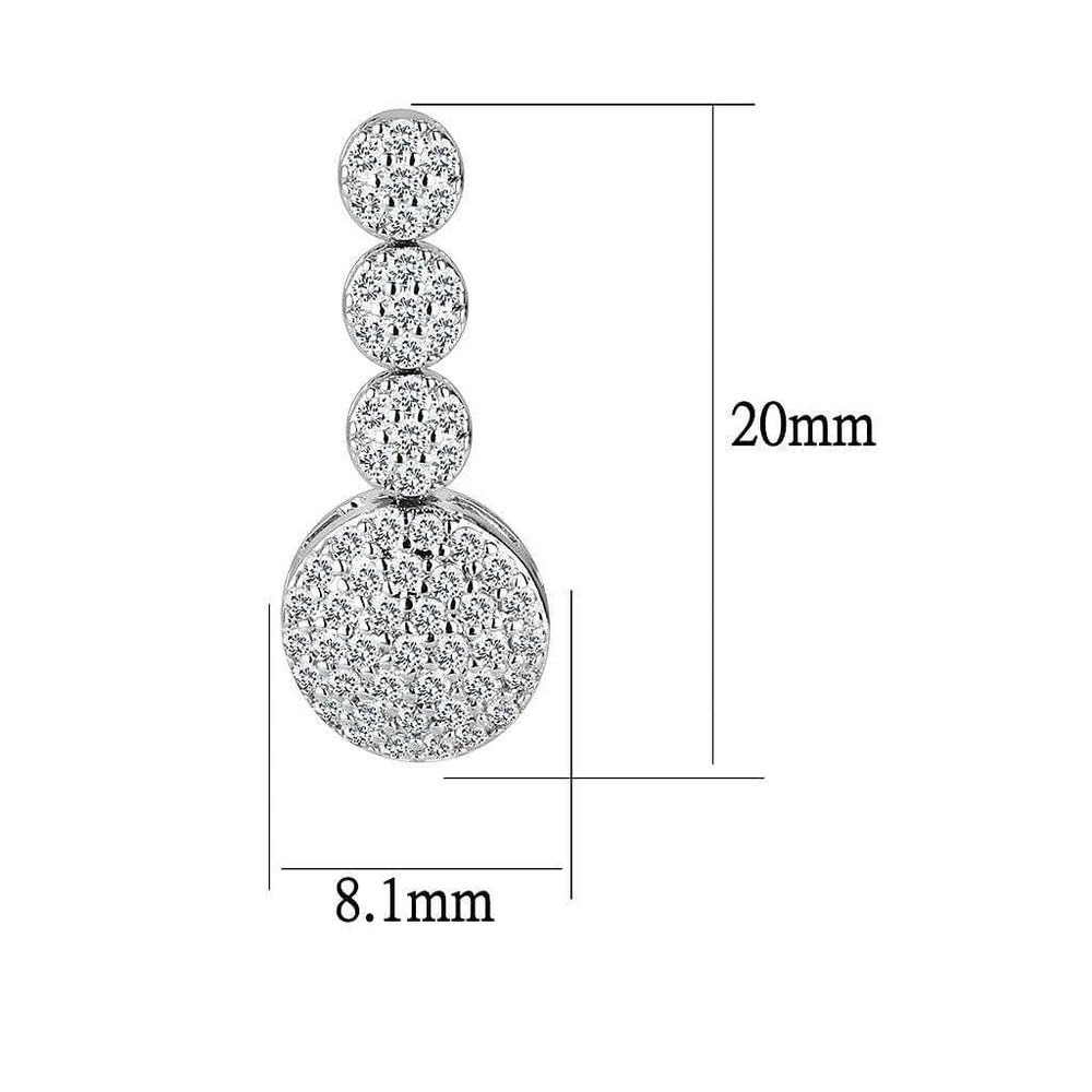 3W1428 - Rhodium Brass Jewelry Sets with AAA Grade CZ in Clear - Alamode - Flyclothing LLC