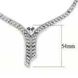3W1434 - Rhodium Brass Jewelry Sets with AAA Grade CZ in Clear - Alamode - Flyclothing LLC