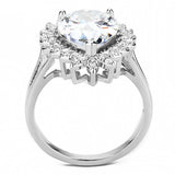 3W1435 - Rhodium Brass Ring with AAA Grade CZ in Clear - Alamode - Flyclothing LLC