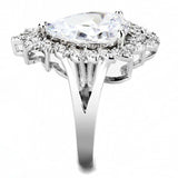 3W1435 - Rhodium Brass Ring with AAA Grade CZ in Clear - Alamode - Flyclothing LLC