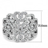 3W1439 - Rhodium Brass Ring with AAA Grade CZ in Clear - Alamode - Flyclothing LLC