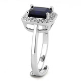 3W143 - Rhodium Brass Ring with Synthetic Synthetic Glass in Montana - Alamode - Flyclothing LLC