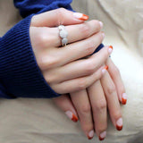 3W1440 - Rhodium Brass Ring with AAA Grade CZ in Clear - Alamode - Flyclothing LLC
