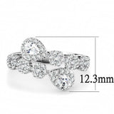 3W1441 - Rhodium Brass Ring with AAA Grade CZ in Clear - Alamode - Flyclothing LLC