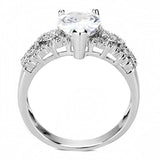 3W1444 - Rhodium Brass Ring with AAA Grade CZ in Clear - Alamode - Flyclothing LLC