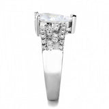 3W1444 - Rhodium Brass Ring with AAA Grade CZ in Clear - Alamode - Flyclothing LLC