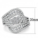 3W1445 - Rhodium Brass Ring with AAA Grade CZ in Clear - Alamode - Flyclothing LLC