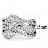 3W1446 - Rhodium Brass Ring with AAA Grade CZ in Clear - Alamode - Flyclothing LLC