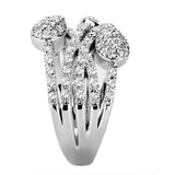 3W1446 - Rhodium Brass Ring with AAA Grade CZ in Clear - Alamode - Flyclothing LLC