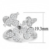 3W1447 - Rhodium Brass Ring with AAA Grade CZ in Clear - Alamode - Flyclothing LLC