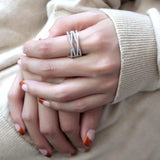 3W1450 - Rhodium Brass Ring with AAA Grade CZ in Clear - Alamode - Flyclothing LLC