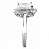 3W1451 - Rhodium Brass Ring with AAA Grade CZ in Clear - Alamode - Flyclothing LLC