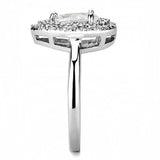3W1453 - Rhodium Brass Ring with AAA Grade CZ in Clear - Alamode - Flyclothing LLC