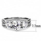 3W1456 - Rhodium Brass Ring with AAA Grade CZ in Clear - Alamode - Flyclothing LLC