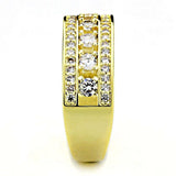 3W1459 - Gold Brass Ring with AAA Grade CZ in Clear - Alamode - Flyclothing LLC