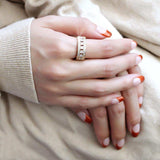 3W1459 - Gold Brass Ring with AAA Grade CZ in Clear - Alamode - Flyclothing LLC