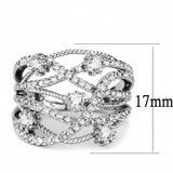 3W1463 - Rhodium Brass Ring with AAA Grade CZ in Clear - Alamode - Flyclothing LLC