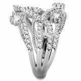 3W1463 - Rhodium Brass Ring with AAA Grade CZ in Clear - Alamode - Flyclothing LLC