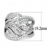 3W1466 - Rhodium Brass Ring with AAA Grade CZ in Clear - Alamode - Flyclothing LLC
