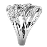 3W1466 - Rhodium Brass Ring with AAA Grade CZ in Clear - Alamode - Flyclothing LLC