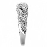3W1468 - Rhodium Brass Ring with AAA Grade CZ in Clear - Alamode - Flyclothing LLC