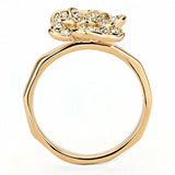 3W1491 - Rose Gold Brass Ring with Top Grade Crystal in Clear - Alamode - Flyclothing LLC