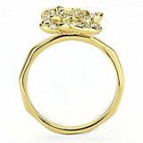 3W1497 - Gold Brass Ring with Top Grade Crystal in Clear - Alamode - Flyclothing LLC