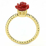 3W1498 - Gold Brass Ring with Synthetic Synthetic Stone in Siam - Alamode - Flyclothing LLC