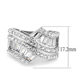 3W1501 - Rhodium Brass Ring with AAA Grade CZ in Clear - Alamode - Flyclothing LLC