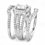 3W1503 - Rhodium Brass Ring with AAA Grade CZ in Clear - Alamode - Flyclothing LLC