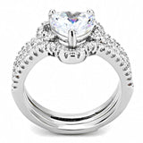 3W1504 - Rhodium Brass Ring with AAA Grade CZ in Clear - Alamode - Flyclothing LLC