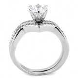 3W1505 - Rhodium Brass Ring with AAA Grade CZ in Clear - Alamode - Flyclothing LLC